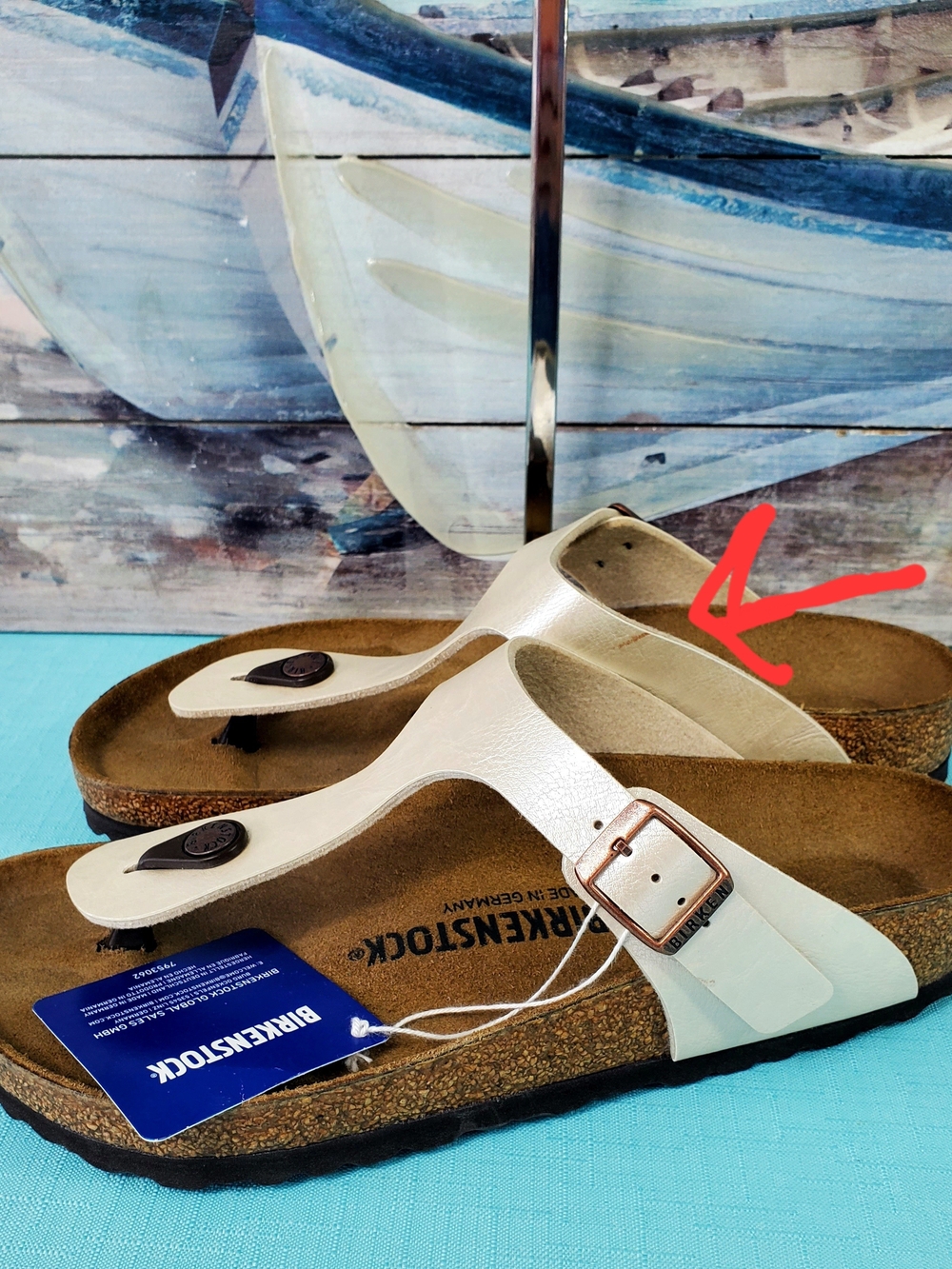 Birkenstock Gizeh Sandals Graceful Pearl White Thong SZ 8 - Picture 6 of 6
